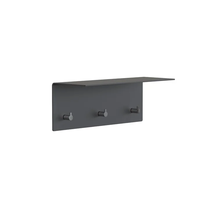 Unu Wall coat rack, black matt, WxHxD 40x15x15 cm from Frost