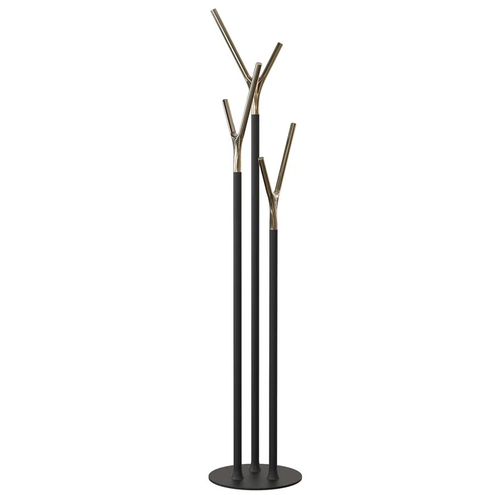 Frost - Wishbone Coat rack, black matt / gold polished
