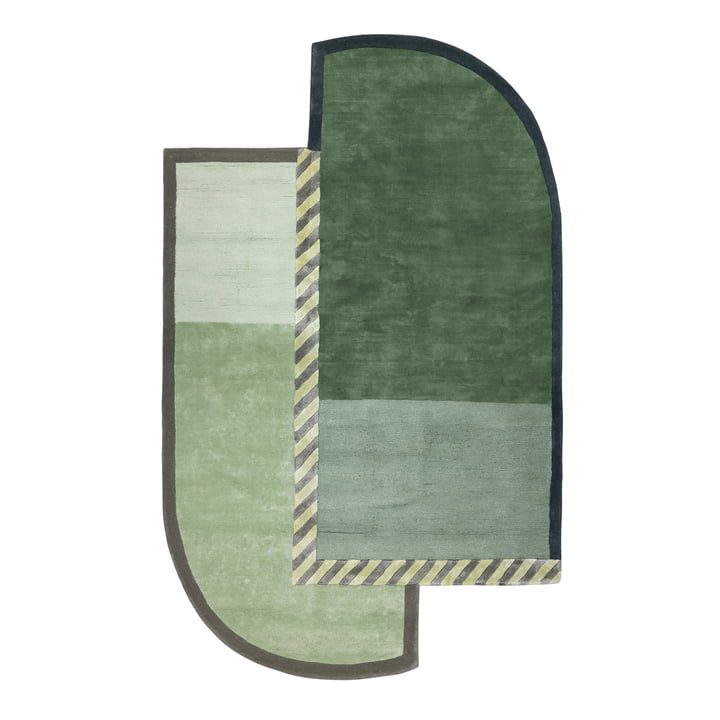 Studio Zondag - Traffiq Carpet 160 x 260 cm, green / gray