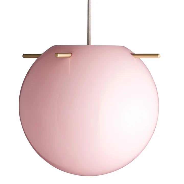 Koi Pendant light, Ø 32 cm, opal pink / brass by Frandsen