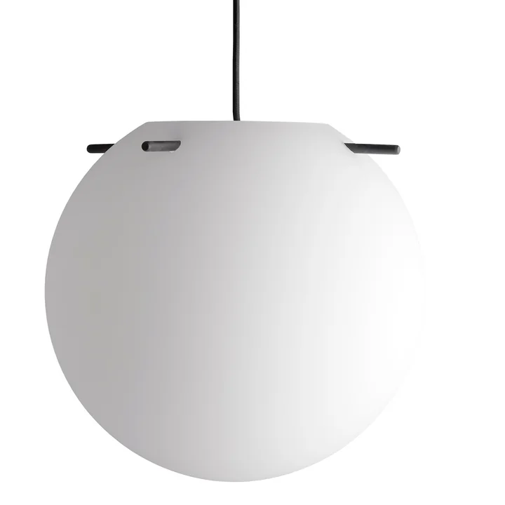 Koi Pendant light, Ø 32 cm, opal white / black by Frandsen