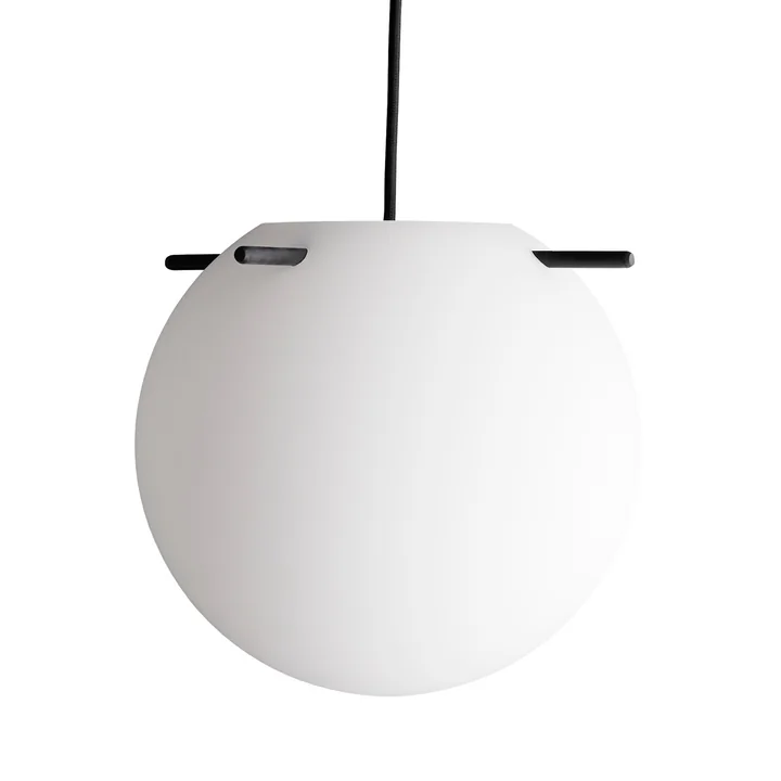 Koi Pendant light, Ø 25 cm, opal white / black by Frandsen