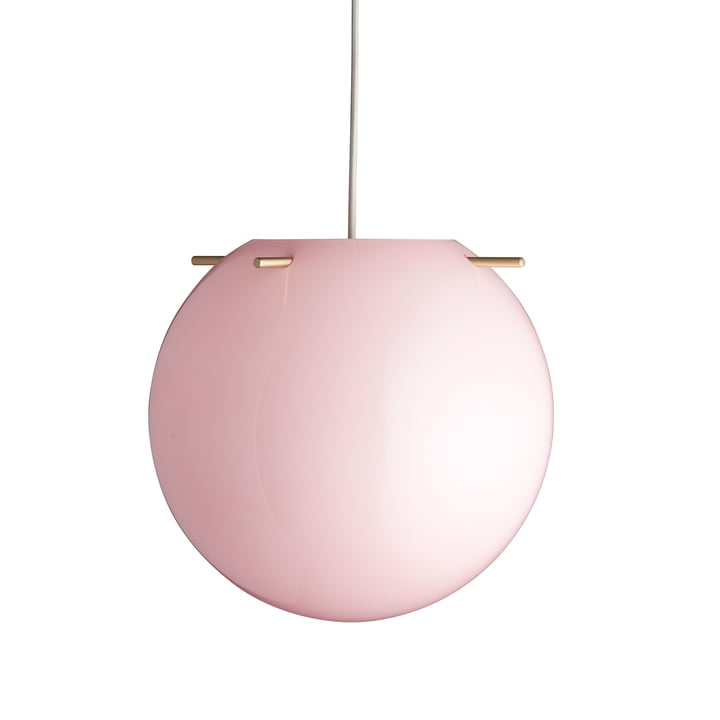 Koi Pendant light, Ø 19 cm, opal pink / brass by Frandsen