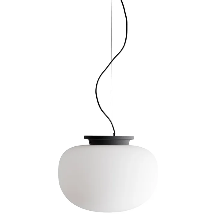 Supernate Pendant light, Ø 38 x 29 H cm, opal white / black by Frandsen