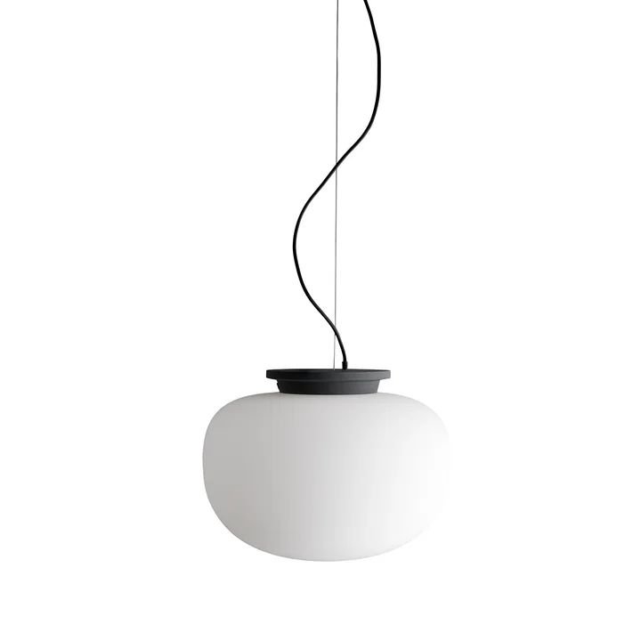Supernate Pendant light, Ø 28 x 21 H cm, opal white / black by Frandsen