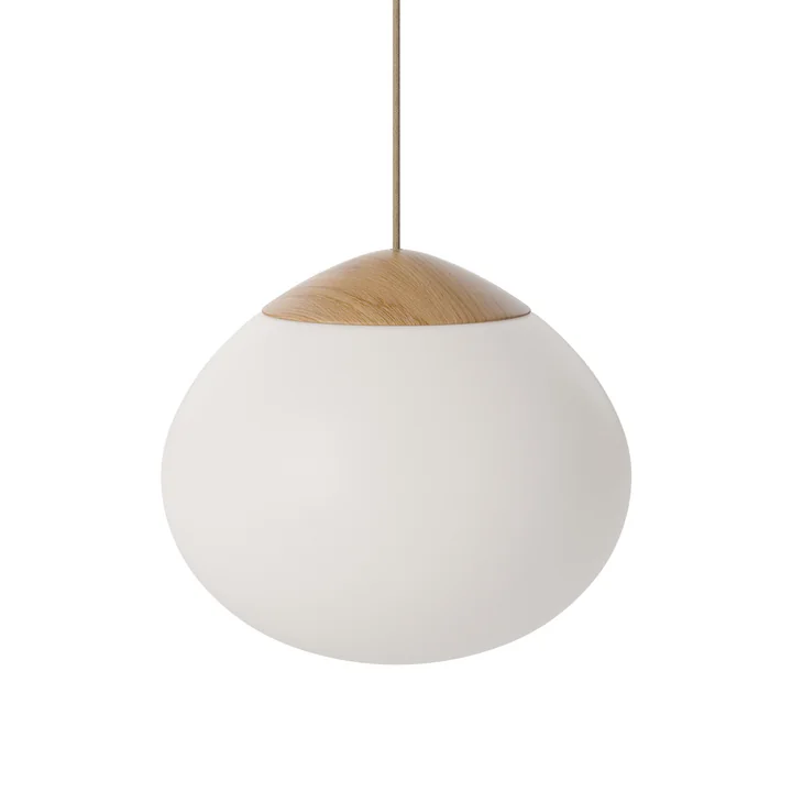Acorn Pendant light Ø 32 cm, oiled oak / matt opal glass by Bolia