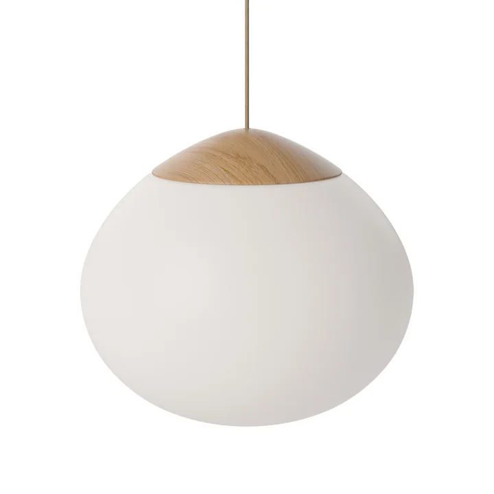 Acorn Pendant light Ø 41 cm, oiled oak / matt opal glass by Bolia