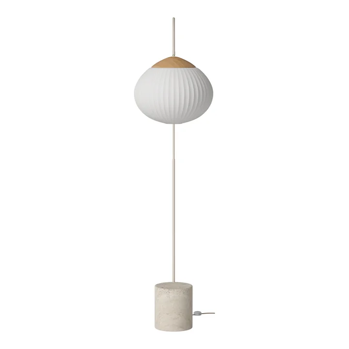 Acorn Floor lamp, oiled oak / steel cream / sand by Bolia
