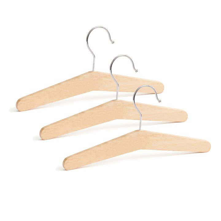 Kids Concept - Saga Coat hanger, natural beech (set of 3)