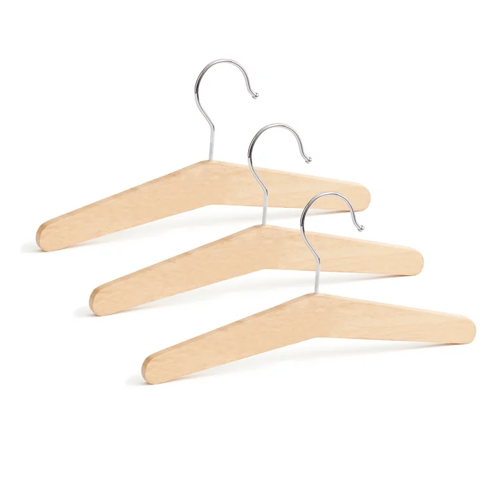 Kids Concept - Saga Coat hanger, natural beech (set of 3)