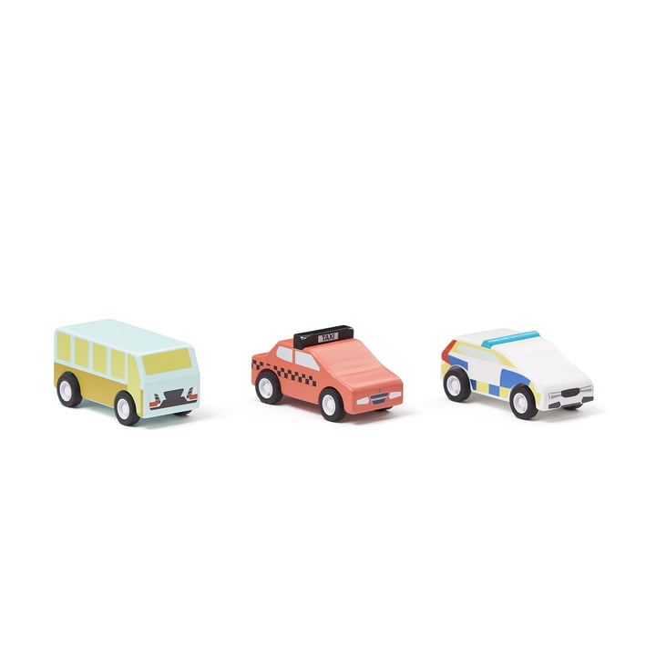 Aiden Pull-back cars, colorful (set of 3) from Kids Concept