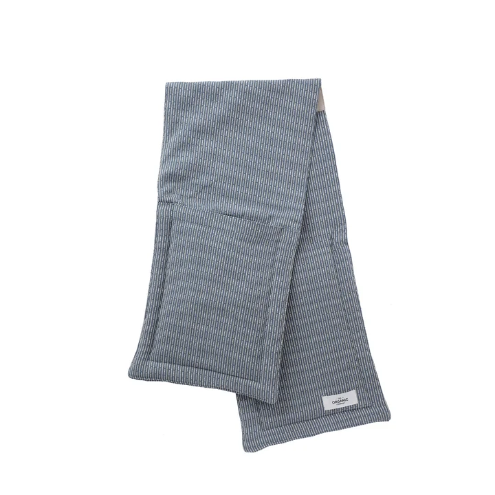 The Organic Company - Oven glove, 22 x 100 cm, gray blue / stone