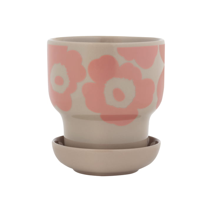 Oiva Unikko Flower pot, Ø 9.5 cm, terra / powder by Marimekko