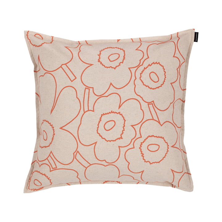 Pieni Piirto Cushion cover, 50 x 50 cm, linen / light terracotta by Marimekko