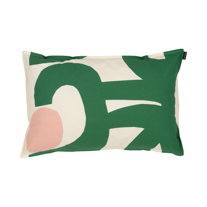 Pieni Seppel cushion cover, 40 x 60 cm, offwhite / green / pink by Marimekko
