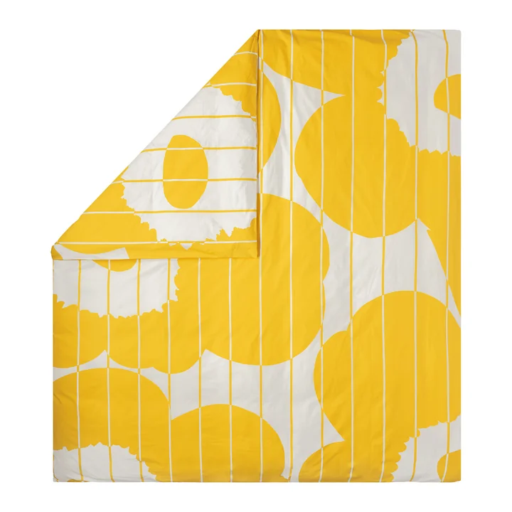 Vesi Unikko Comforter cover, 240 x 220 cm, spring yellow / ecru by Marimekko