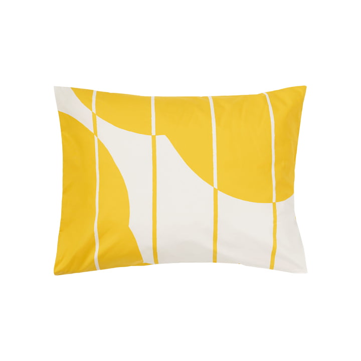 Vesi Unikko Pillowcase, 50 x 60 cm, spring yellow / ecru by Marimekko