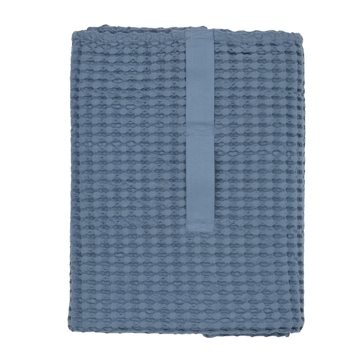 The Organic Company - Big Waffle Bath towel & Blanket, 100 x 150 cm, gray blue
