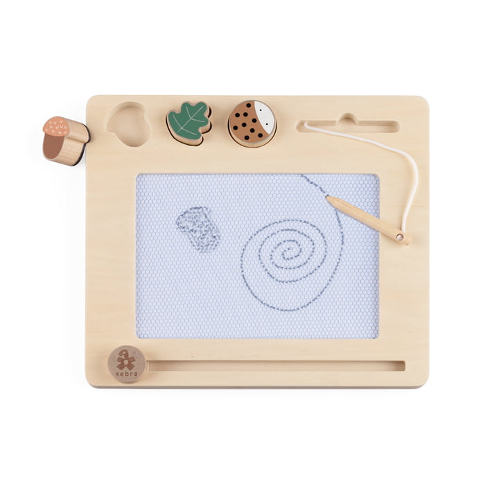 Magnetic wooden drawing board from Sebra