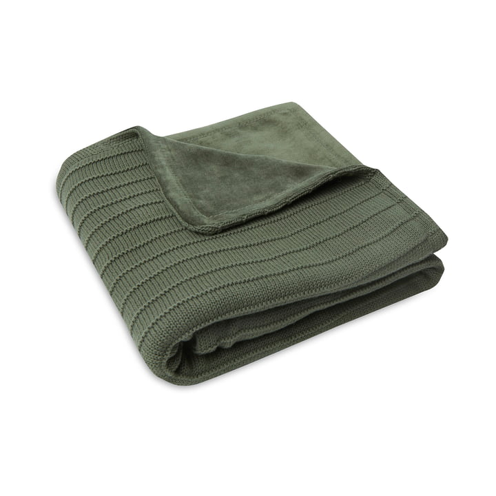 Baby blanket, 75 x 100 cm, pure knit / velvet, leaf green by Jollein