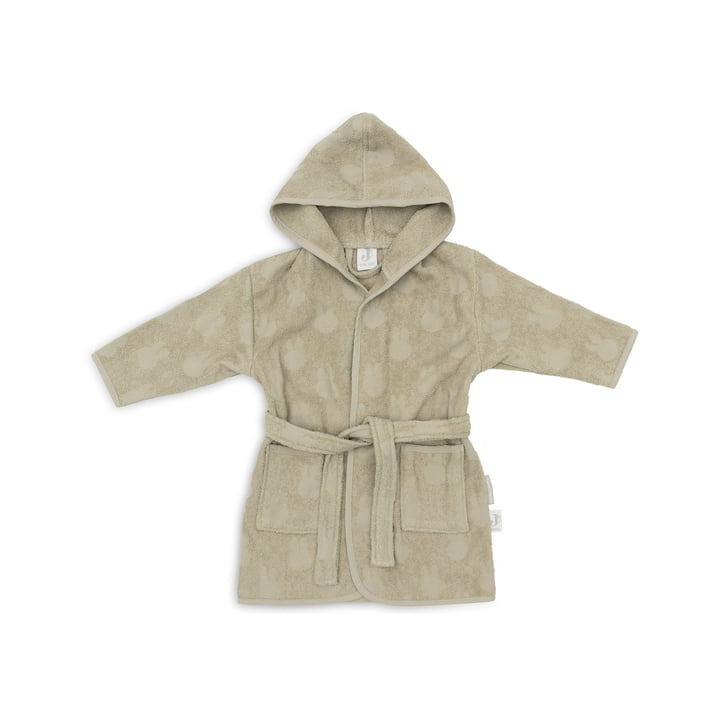 Bathrobe terry cloth, 1 - 2 years, Miffy Jacquard, olive green by Jollein