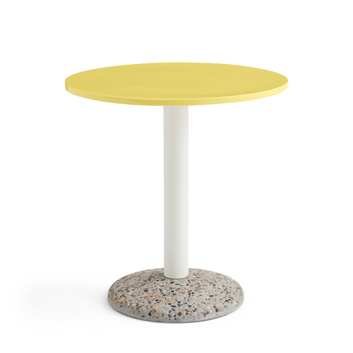 Ceramic Table Ø 70 cm, bright yellow from Hay