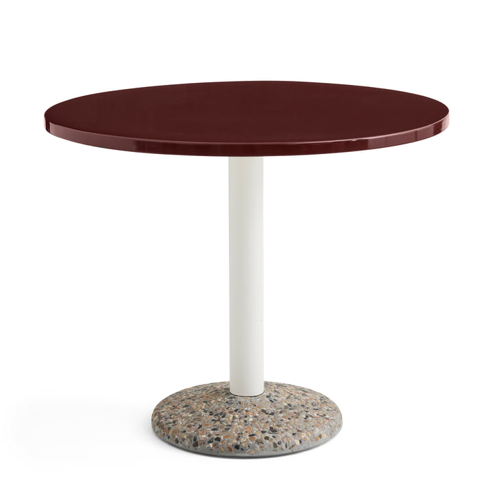 Ceramic Table, Ø 90 cm, bordeaux from HAY