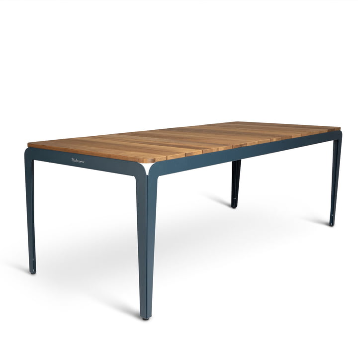 Bended Table Wood Outdoor, 220 cm, gray-blue from Weltevree