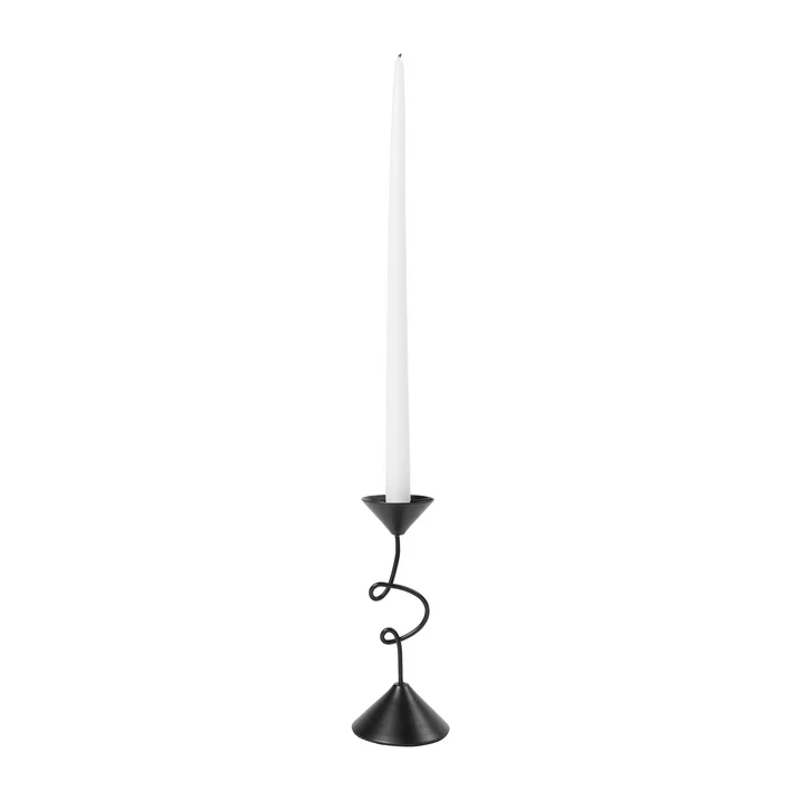 Selma Candle holder, 19.5 cm, black from Broste Copenhagen