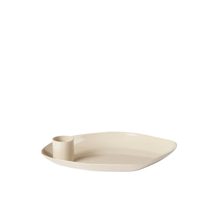 Mie Candle tray, rainy day gray by Broste Copenhagen