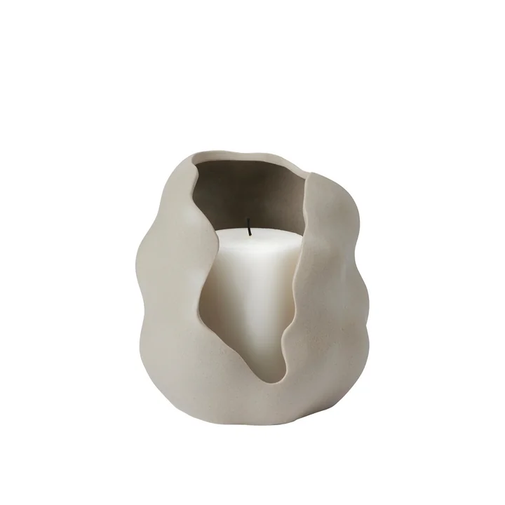 Broste Copenhagen - Hekla Candle holder, Ø 16 x H16 cm, dove gray