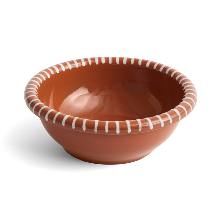 Barro Salad bowl, L, natural with stripes from Hay