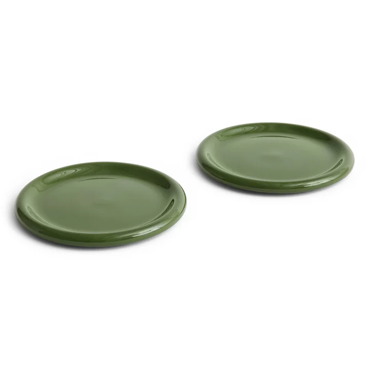 Barro Plate Ø 24 cm, green (set of 2) by HAY
