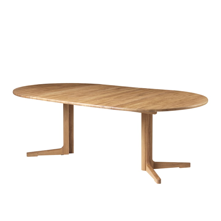 C69E Dining table, 120 x 220 cm, natural oiled oak (with two additional tops) from FDB Møbler