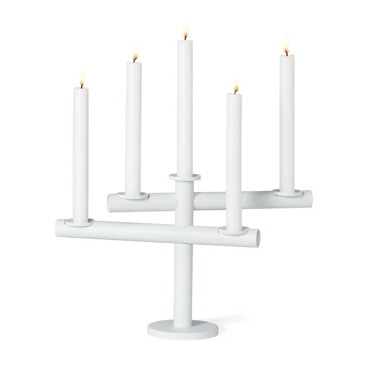 Frederik Roijé - Light my Fire, candlestick, white