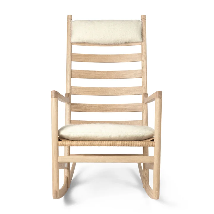 CH45 Rocking chair, soaped oak with seat and neck cushions from Carl Hansen