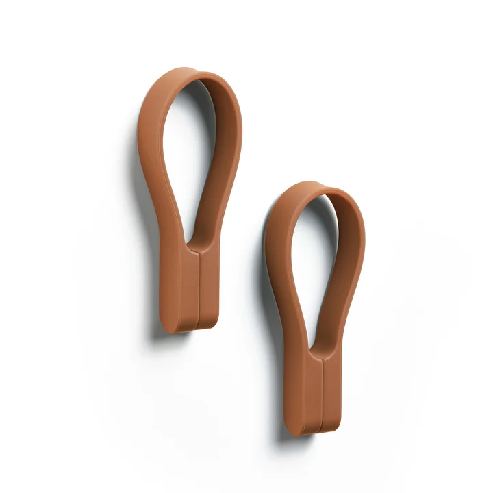 Loop Magnetic towel rail, terracotta (set of 2) from Zone Denmark