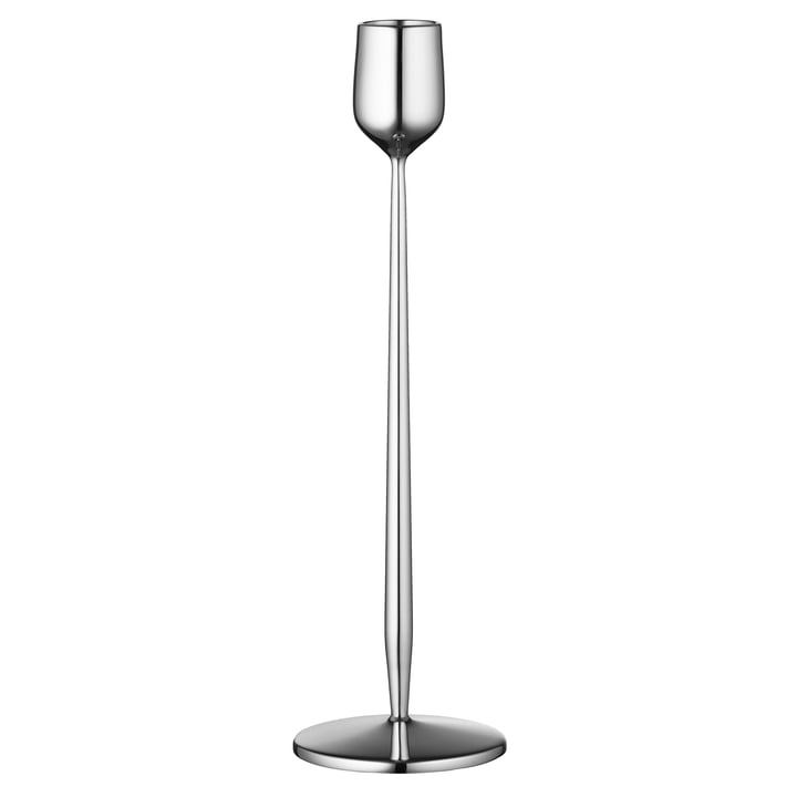 Dorotea Candle holder, 7 x 23.5 cm, shiny steel from Gense