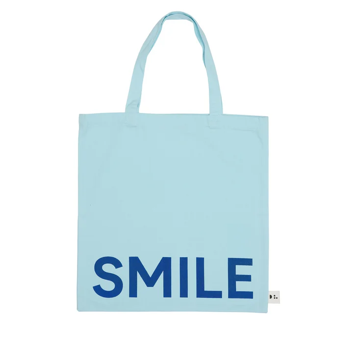 AJ Favourite Carrier bag, Smile / ice blue from Design Letters