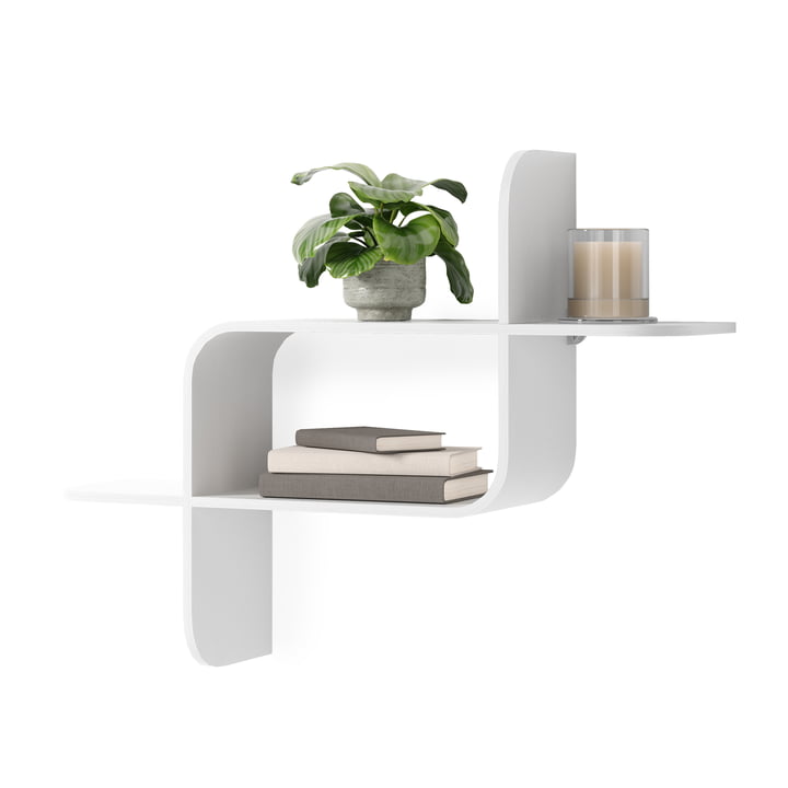 Montage Floating shelf, rubberwood white from Umbra