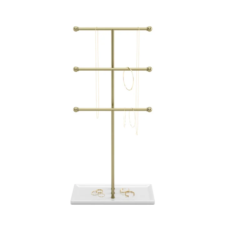 Umbra - Trigem Jewelry stand, brass / white