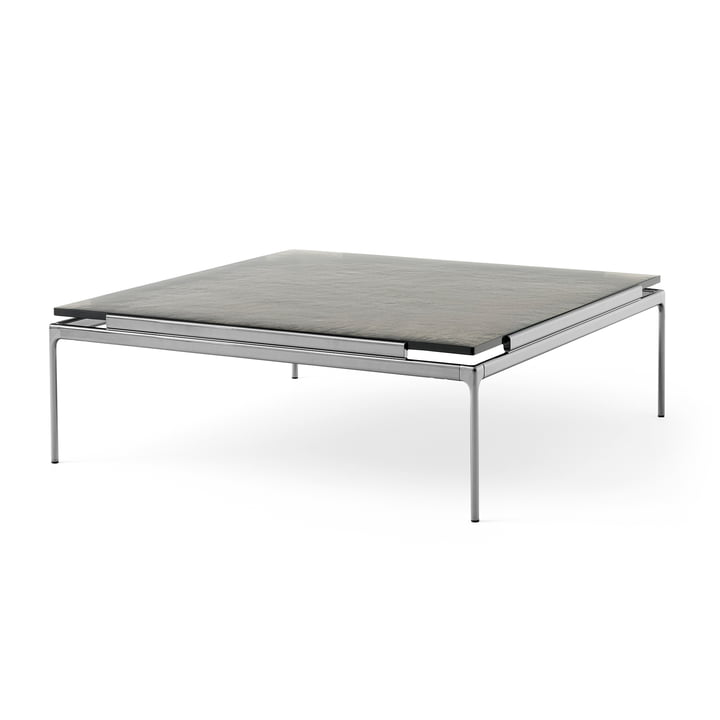 Sett Coffee Table LN13 smoked cast glass / dark chrome from & Tradition