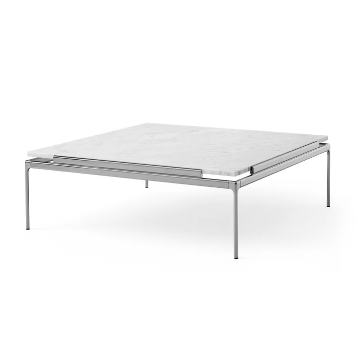 Sett Coffee Table LN13, Bianco Carrara / dark chrome from & Tradition