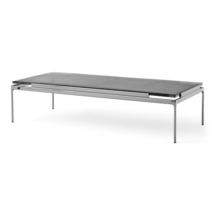 Sett Coffee Table LN12 smoked cast glass / dark chrome from & Tradition