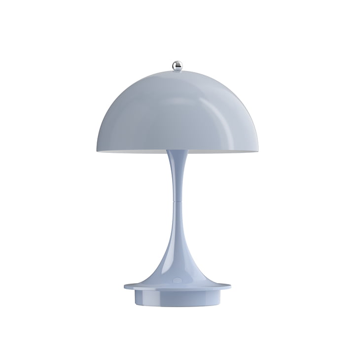 Panthella 160 Portable rechargeable LED table lamp, pale blue opal (acrylic) by Louis Poulsen
