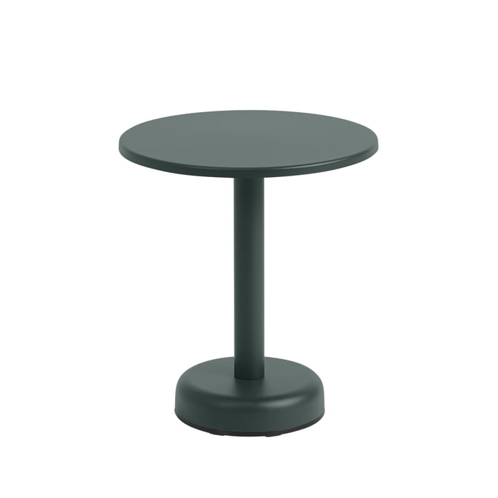 Linear Steel Outdoor Coffee table, Ø 42 x H 47 cm, dark green RAL 6012 from Muuto