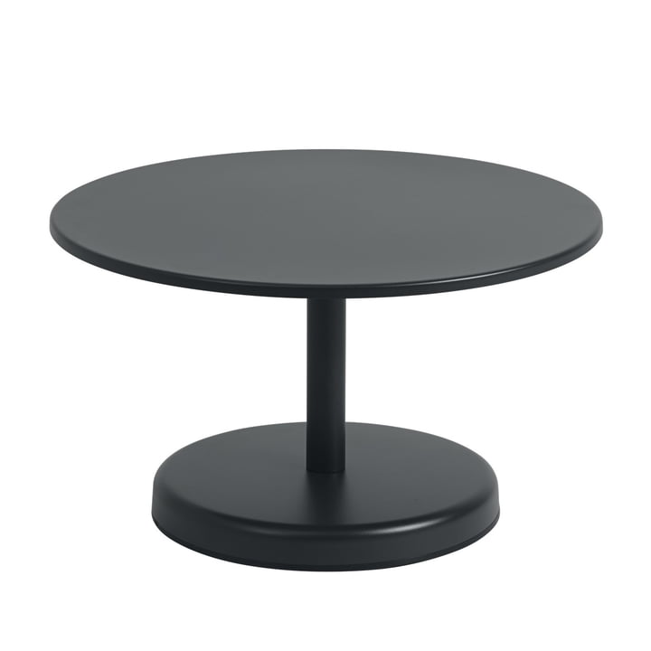 Linear Steel Outdoor Coffee table, Ø 70 x H 40 cm, anthracite black RAL 7021 from Muuto