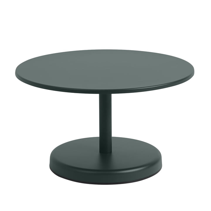 Linear Steel Outdoor Coffee table, Ø 70 x H 40 cm, dark green RAL 6012 from Muuto