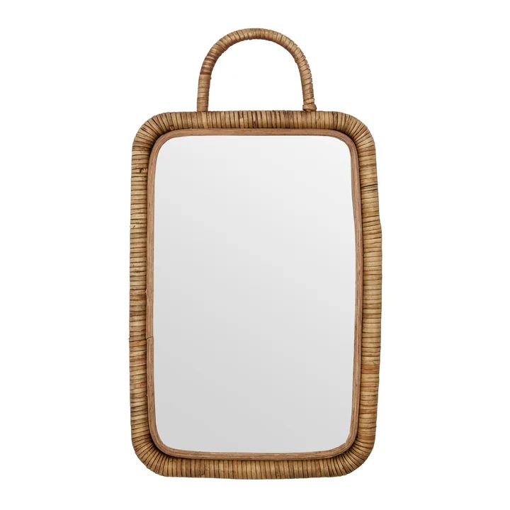 Baki Mirror with frame, 24 x 36 cm, rattan from Meraki