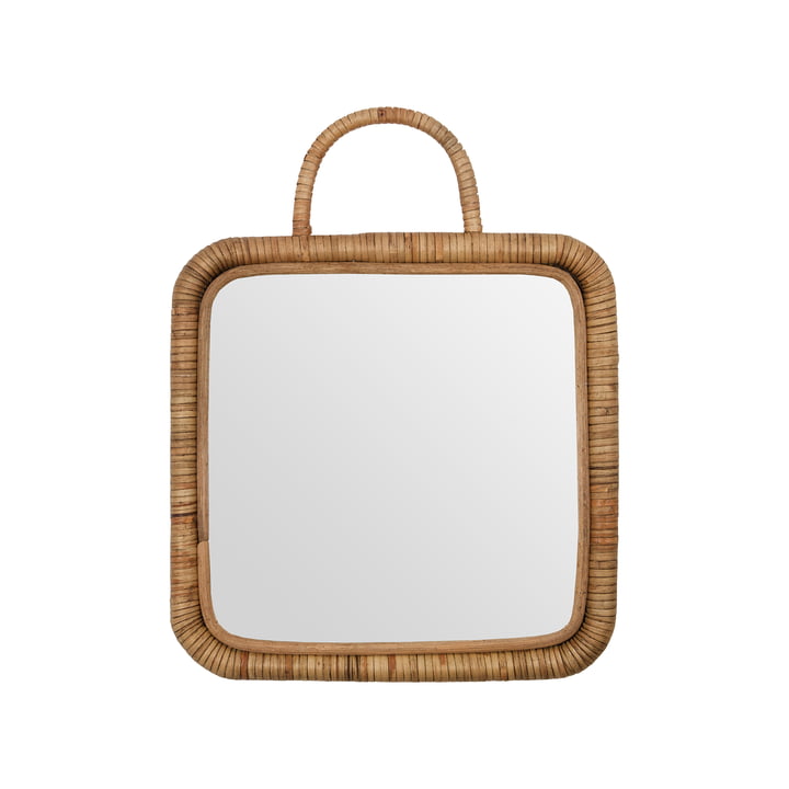 Baki Mirror with frame, 28 x 28 cm, rattan from Meraki